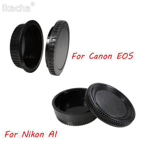 Camera Rear Cap + Front Lens Cap Dust-proof Protect for Canon EOS for Nikon AI DSLR Camera Mount