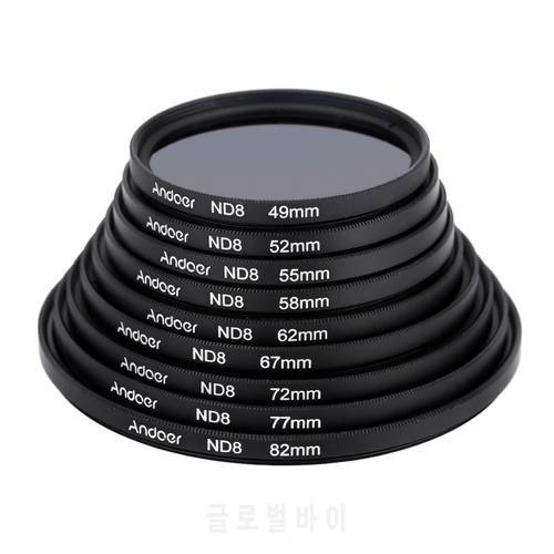 Andoer 72 77 82mm UV+CPL+ND8 Circular Filter Circular Polarizer Filter ND8 Neutral Density Filter for Nikon Canon Pentax Sony