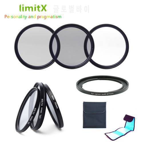 58mm UV CPL ND4 Filter Lens Kit & Adapter Ring for Canon Powershot SX540 SX530 SX520 SX50 SX40 SX30 SX20 HS Camera
