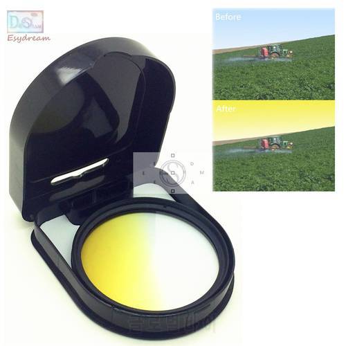 Graduated Yellow Color Lens Filter for Camera Lenses 52mm 58mm 67mm 77mm 37 40.5 46 49 52 55 58 62 67 72 77 mm Gradient Gradual