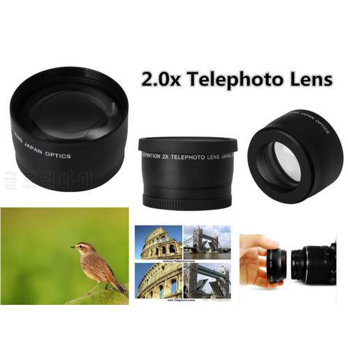 limitX 52mm 2X magnification Telephoto Lens for Canon EOS M M2 M3 with EF-M 18-55mm 55-200mm Lenses Digital Camera