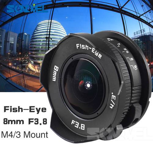 8mm F3.8 Fish-eye C mount Wide Angle Fisheye Lens Focal length Fish eye Lens Suit For Panasonic Olympus Micro Four Thirds M4/3