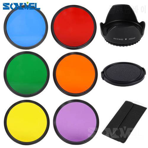 49 52 55 58 62 67 72 77MM Green/Purple/Orange/Blue/Red/Yellow 6PCS Full Color Special Filter Kit For Lens Digital Camera