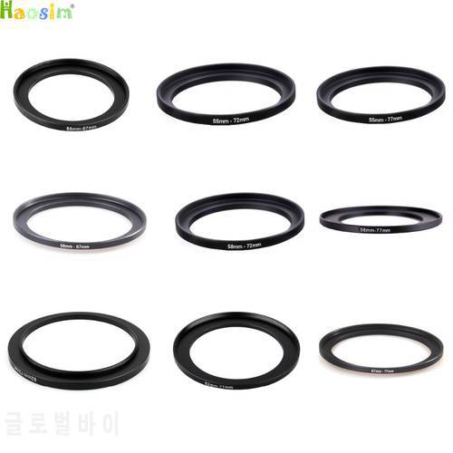 55-67 55-72 55-77 58-67 58-72 58-77 62-72 62-77 67-77mm Metal Step Up Rings Lens Adapter Filter Set