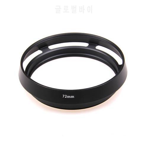 72mm Screw-in metal tilted vented Lens Hood For Fujifilm Olympus Panasonic Canon Sony Nikon camera Lens