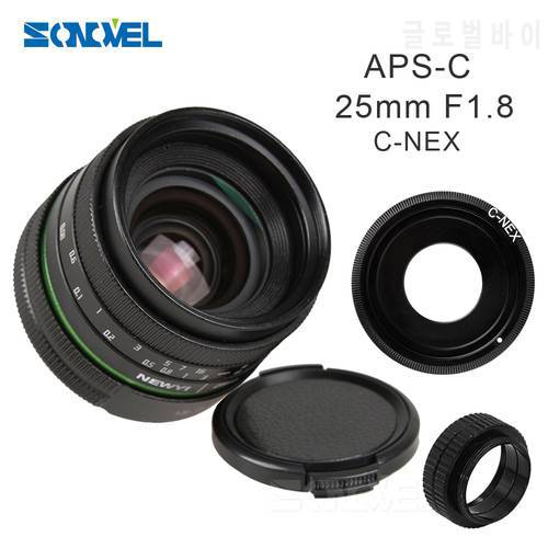 25mm F1.8 APS-C Manual Camera Lens+C Mount Adapter+Macro Rings Kit for Sony E Mount NEX 3N 5 5R 6 7 A6300 A6000 A5100 A5000