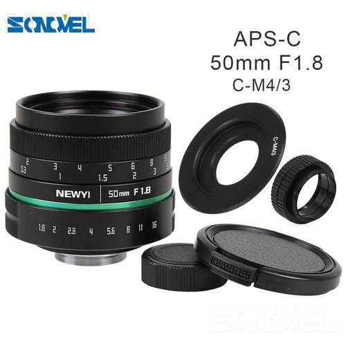 Camera lens 50mm f1.8 APS-C Multi-coated Movie Lens+C Mount for Olympus Panasonic Micro 4/3 M4/3 G7 GH3 G85 GX85 GX7 E-M5