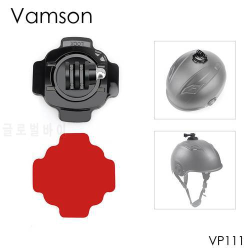 Vamson for GoPro 8 7 6 Accessories Helmet 360 Degrees Rotation Mount with Sticker For GoPro Hero 5 4 3+ SJ4000 for YI 4K VP111