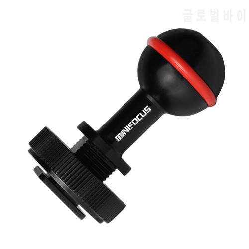 MINIFOCUS Cold Hot Shoe Ball Mount Arm Base Adapter Turnable for Diving Housing Arm System Underwater Photography