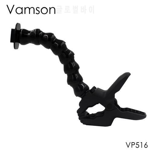 Vamson For Go Pro Accessories Adjustable Neck Jaws Flex Clamp Mount Flexible Tripod for Gopro hero 10 9 8 7 6 5 for Yi Camera