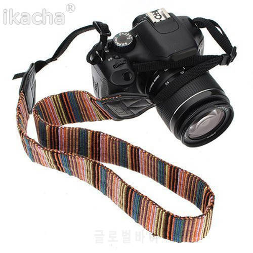 Universal Color Stripes Soft red Camera Neck Straps Shoulder Strap Belt Grip For Nikon Canon Panasonic Sony Pentax DSLR