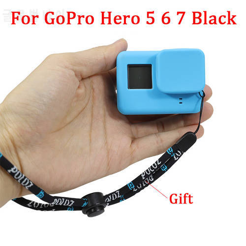 For GoPro Accessories Action Camera Case Protective Silicone Case Skin + Lens Cap Cover For Go Pro Hero 5 6 7 Black Hero Camera