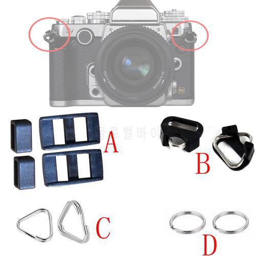 1pair Camera Rings Hook Replacement Alloy Split Ring Triangle for Canon Nikon Camera Shoulder Strap lanyard