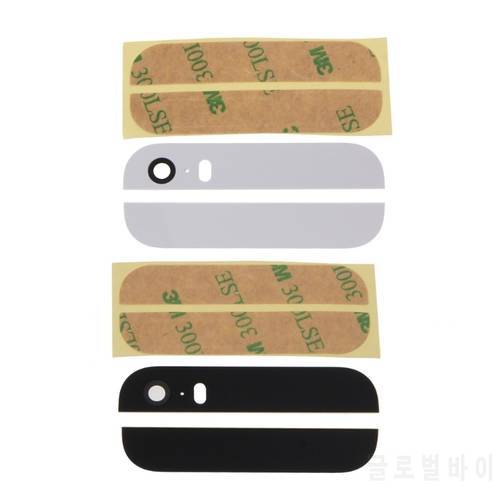 OOTDTY Top and Bottom Back Glass Replacement Panel For iPhone 5S Black Or White Color