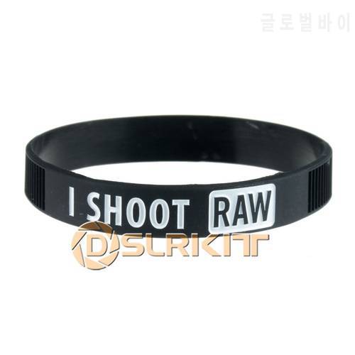 White I SHOOT RAW Photography Silicone bracelet Photographer&39s Wristband
