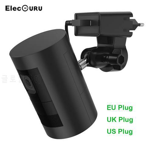 Adjustable Wall Mount for Ring Stick Up Cam Wired/Arlo Pro 2/Pro Camera with Quick Charge 3.0 Adapter,Outlet Holder Wall Bracket