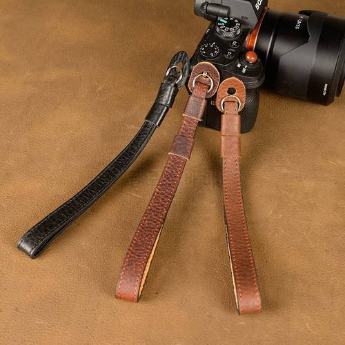 AYdgcam Genuine Leather Camera Wrist Strap Hand Strap For Fujifilm Leica Canon Nikon Sony Lumix Panasonic