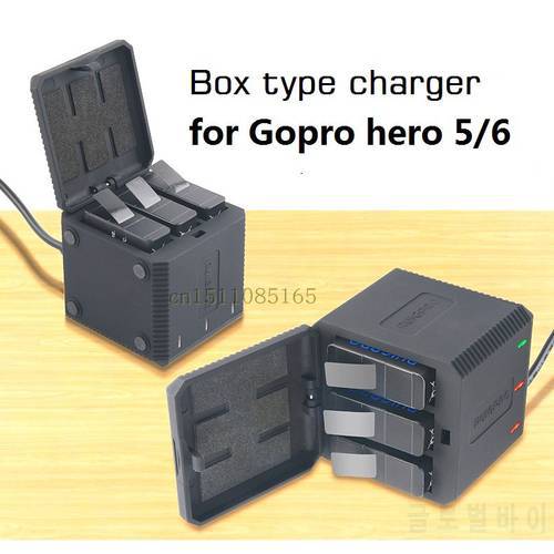 New 3 Way LED Battery Charger Charging Box Carry Case Power Housing for GoPro 5 6 7 8 Black Accessories Battery Charging Case