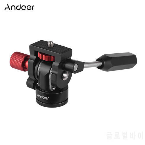 Andoer Professional Mini Phone Video Tripod Head Video Tripod Action Fluid Drag Pan Head with 1/4