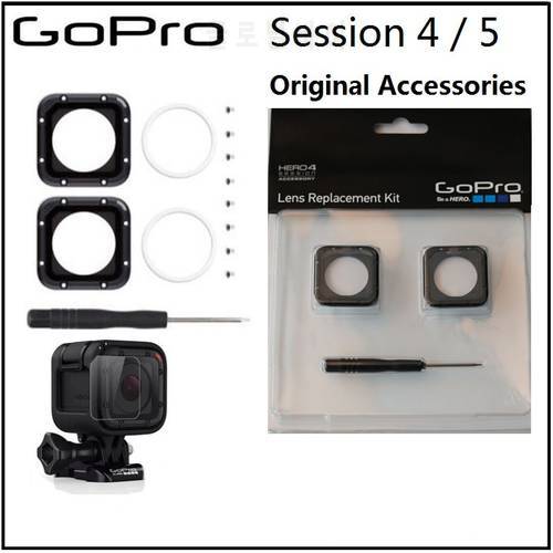 For Gopro 100% Original Lens Protetive Frame/UV Glass Lens Cover/Cap And Tools For Gopro Hero 5 Session 4 Camera Accessories