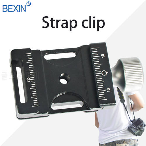 BEXIN QJ-05 Aluminum Screw Knob Camera Shoulder Strap Clamp Quick Release Plate Clamp Ball Head Adapter for QR Plate (38mm)