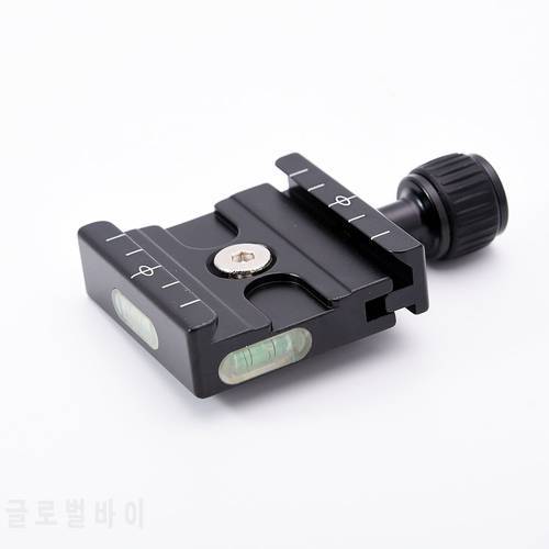 QR-50 Quick Release Plate Clamp Adapter with Built-in Bubble Level for Arca Swiss RRS Wimberley Tripod Ball Head