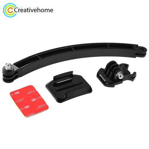 For Go pro Accessories Mount Motorcycle Cycling Helmet Extension Arm + Buckle + 3M Sticker For Gopro Hero4 SJ4000 Xiaomi yi