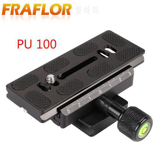 Universal PU100 100mm Quick Release Clamping Plate With 1/4 inch Mounting Screw for Arca-Swiss Digital Camera Tripod Ball Head