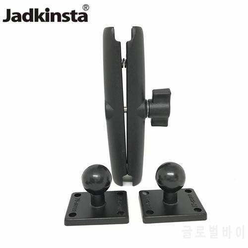 Jadkinsta Aluminum Ball Base Combo Double Socket Arm Square Mounting Base with AMPs Hole Pattern for Garmin for TomTom GPS Ram