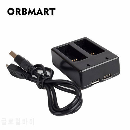 ORBMART Double Dual Port Slot Battery Charger For Go Pro Gopro Hero 8 5 6 7 Black Sport Camera Accessory With Usb Cable Travel