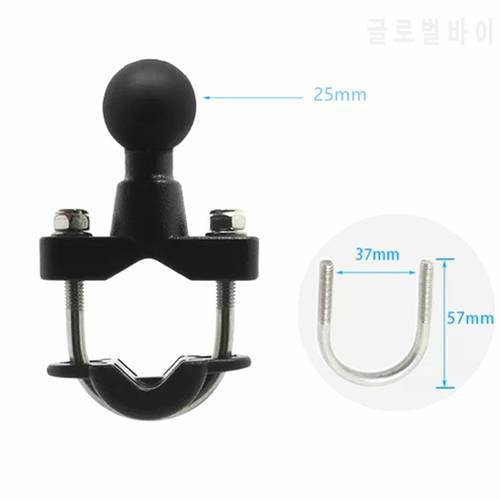 Motorcycle Handlebar Rail Rods U-Bolt Clamp Mounting Base with 1 inch Ball for Gopro GPS work