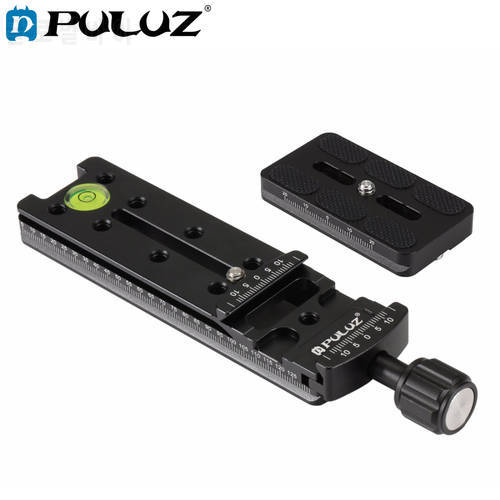 PULUZ FNR-140 Multi-Purpose 140mm Rail Nodal Slide Aluminum Alloy Quick Release Plate Clamp Adapter with 1/4
