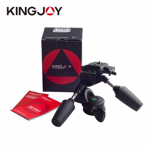Kingjue KH-6730 Professional 3 Way Pan and Tilt Tripod Head with 1/4-Inch Threaded Quick Release Plate DHL fast ship