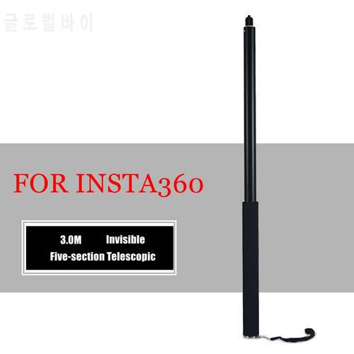 New 3m Bullet Time Invisible Handle 1/4 Standard Screw Rotatable Selfie Stick For Insta360 X3 ONE RS R X2 360 Camera Accessories