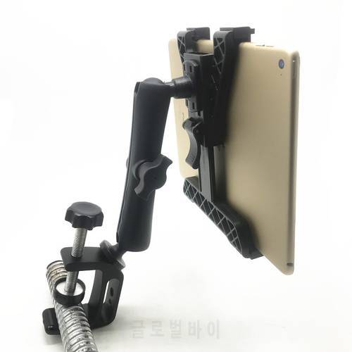 Heavy Duty Aluminum 1inch rubber ball Clamp Mount+Aluminium Alloy Length 15cm Double Socket Arm for iPad Tablet