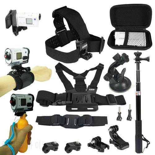 Accessories Kit for Sony Action Camera FDR x3000 Hdr-AS15 AS20 AS30v AS300 AS50 AS100v AS200v HDR-Az1 x1000v Sports Cam Holder