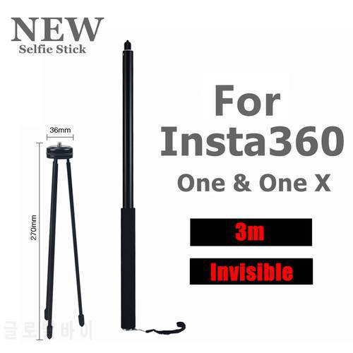 3.0m Invisible Rod For Insta 360 ONE R RS & One X2 X3 Camera Selfie Stick Monopod For Insta360 Bullet Time Tripod Accessories