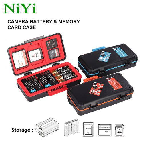 Camera Battery Case For Canon LP-E6/LP-E6N/LP-E17/Sony NP-FW50/NP-FZ100/Nikon EN-EL15,SD CF XQD Card Storage Holder Waterproof