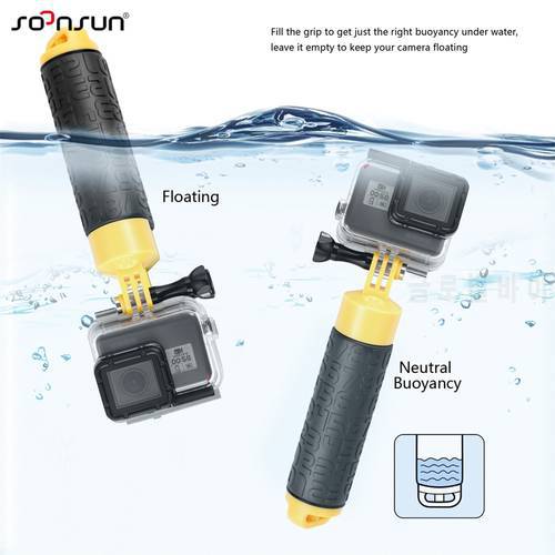 SOONSUN Anti Slip Waterproof Floating Pole Hand Grip Floaty Bobber for GoPro Hero 9 8 7 6 5 4 3 2 for DJI OSMO Action Accessory
