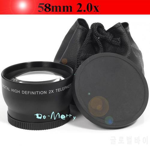 58mm 2.0x 2X TELE Telephoto Converter LENS lente for Canon Rebel T4i T4 T3i T3 T2i T2 5D 2 LF38