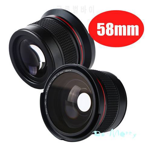0.35x 58mm Fisheye Wide Angle Lens with Macro Lens 58 MM For Canon EOS 70D 60D 7D 6D 700D 650D 600D 550D 500D 1100D 18-55mm