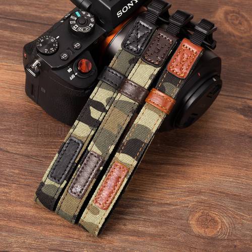 Genuine Leather Camera Wrist Strap Hand Strap Camouflage Wrist Belt for Leica Canon Fuji Nikon Olympus Pentax Sony Panasonic