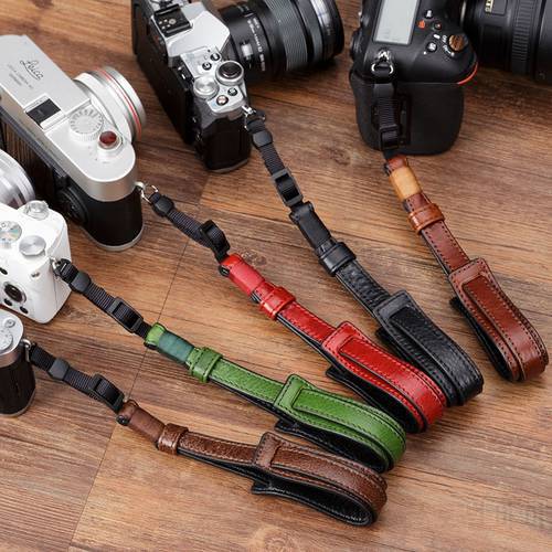 Vintage Genuine Leather Camera Strap Grip Mirrorless Digital Camera Lanyard Wrist Strap for Sony/Leica/Olympus/Panasonic/Fuji