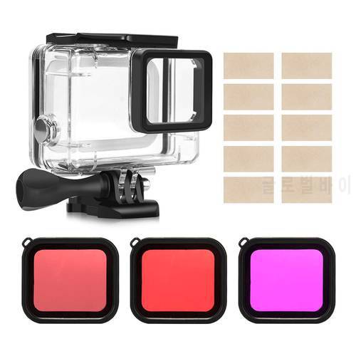 Housing Case Filter Kit for GoPro Hero 7/6/5 Black/(2018),Waterproof Case Diving Protective Shell + 3 Pack Filter Accessories