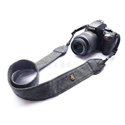 Foleto Universal Nylon Camera Neck Strap Vintage Leather Wrist Strap Belt For Nikon Canon DSlr Cameras Strap Accessories Part