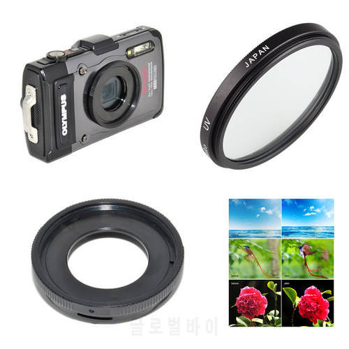 40.5mm UV Filter Metal Lens Hood Cap Adapter Ring For Olympus TG-6 TG-5 TG-4 TG-3 TG-2 TG-1 TG6 TG5 TG4 TG3 TG2 TG1 Camera