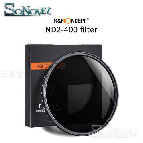 K&F CONCEPT 49MM 52MM 55MM 58MM 62MM 67MM 72MM 77MM Slim Fader Variable ND Lens Filter Adjustable ND2 to ND400 Neutral Density