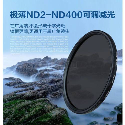 WTIANYA 49mm Ultra Slim ND2-400 Fader Variable Neutral Density ND Filter 49 mm for DSLR Lens Adjustable ND2 ND4 ND8 to ND400