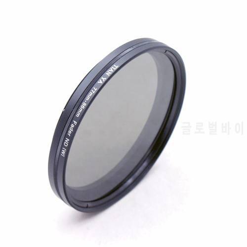 TIANYA Slim 77mm Fader Neutral Density ND Multi-Coated Filter Adjustable ND2 to ND400