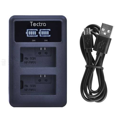 NP-FW50 NPFW50 Battery Charger for Sony NP FW50 BC-TRW A7 ILCE-7 A7K ILCE-7K A6500 LED Dual USB Digital Charger+Cable